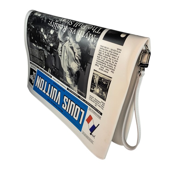 Louis Vuitton Newspaper Pouch Calfskin Leather Clutch Bag Virgil Abloh LV News - Picture 9 of 16